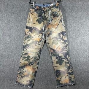 MNML CAMO PRINTED ULTRA BAGGY DENIM 100% Cotton Mens Size 28x32 #3146